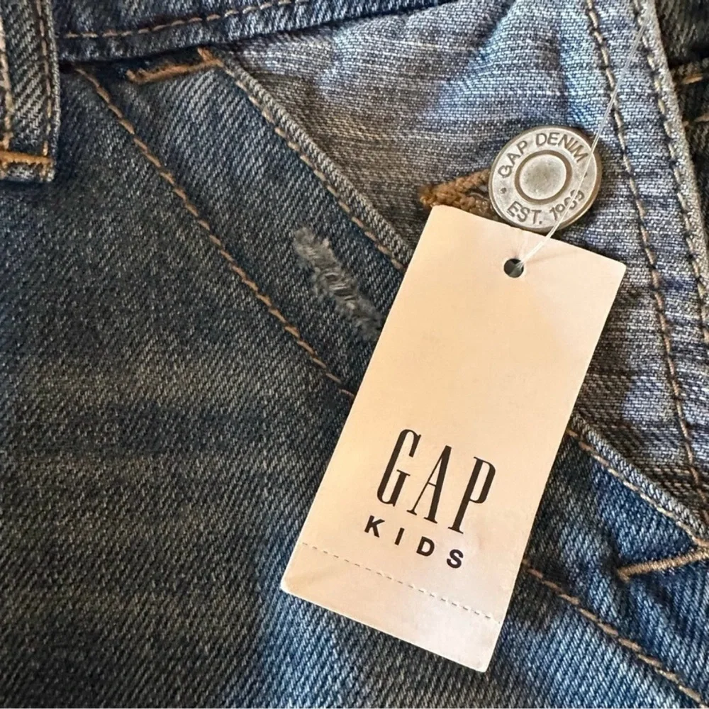 GAP kids Denim Shortalls, Short overalls, mixed washed denim, Adjustable, Med